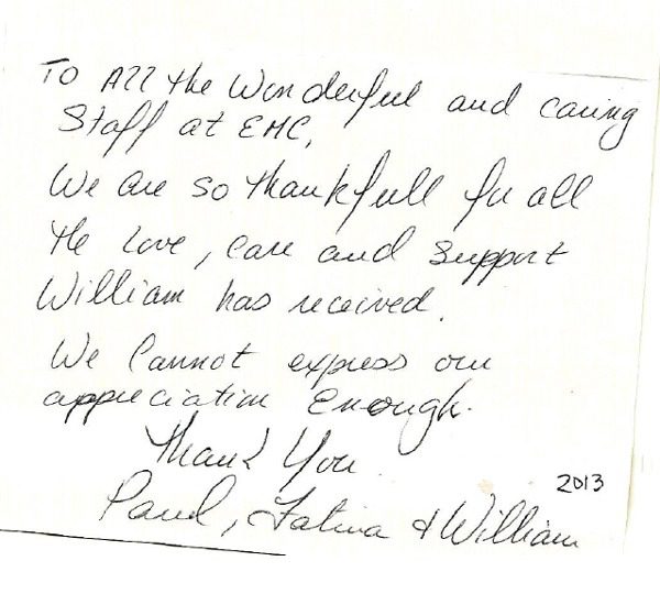 Appreciation letter to medical team
